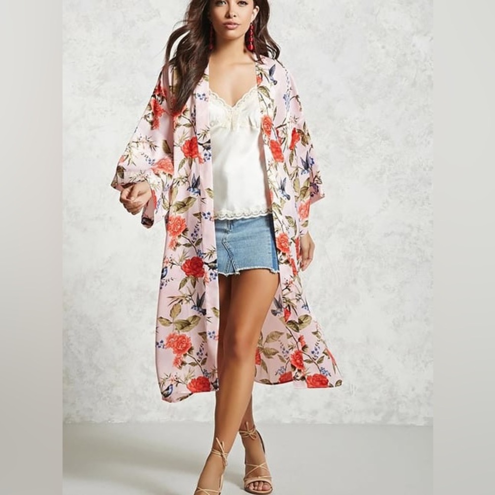 Forever 21 Floral Kimono Cardigan